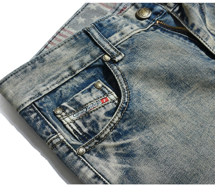 light stone washed ripped vintage jeans men