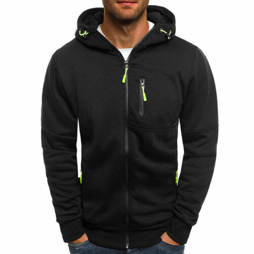 thick black casual hoodie with pockets