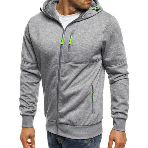 thick light gray casual hoodie with pockets