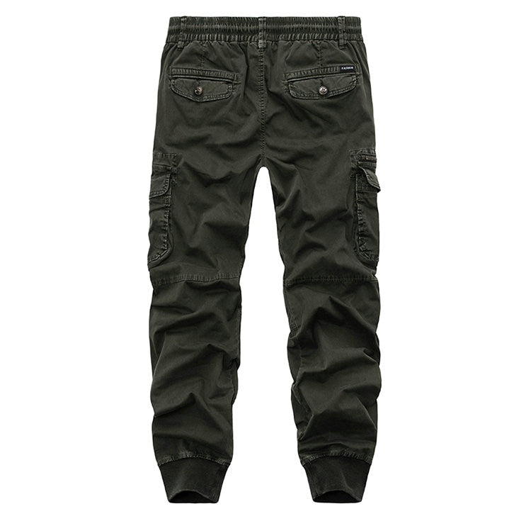 army green ribbed ankle athletic cargo pants
