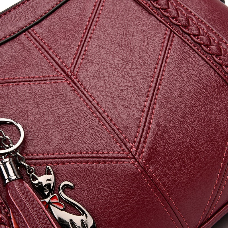 burgundy red feline cat handbag purse