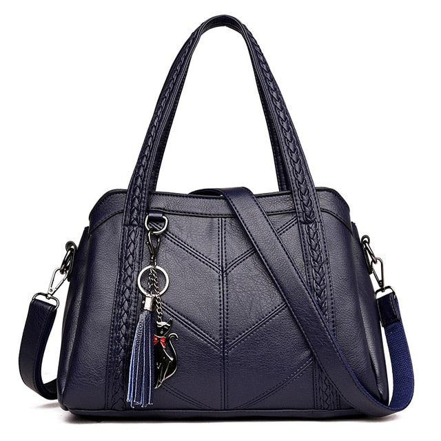 navy blue feline cat handbag purse