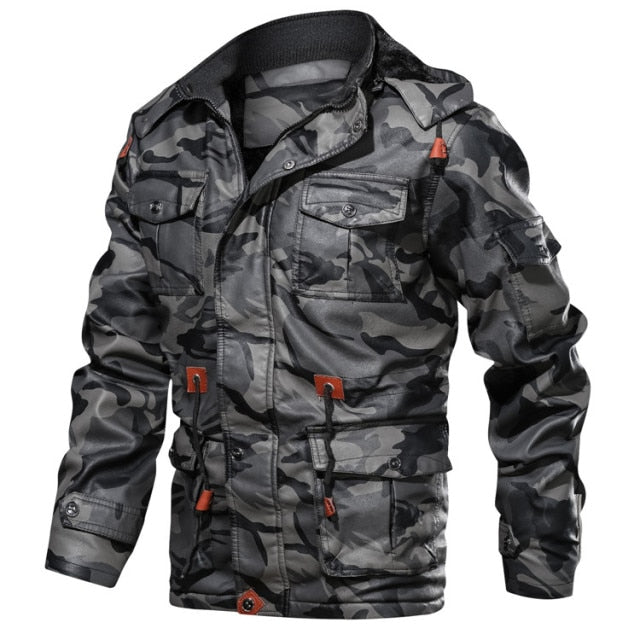 button up hoodie jacket gray camouflage