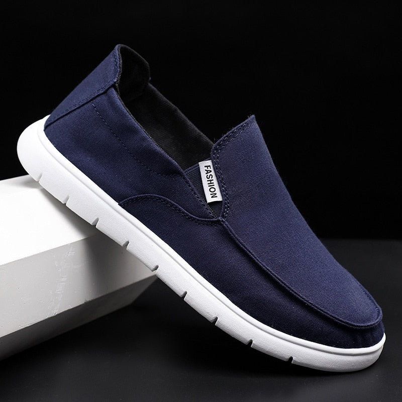  blue canvas fashion slip-on casual walking shoes