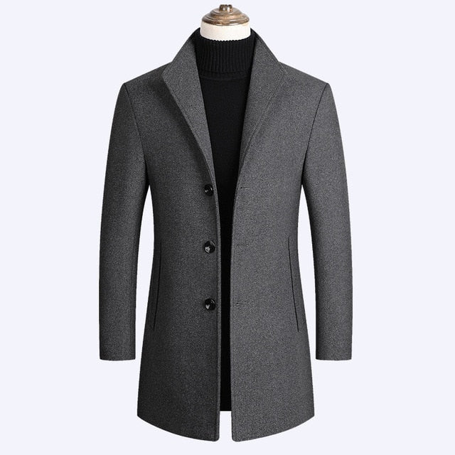 gray wool trench coat men