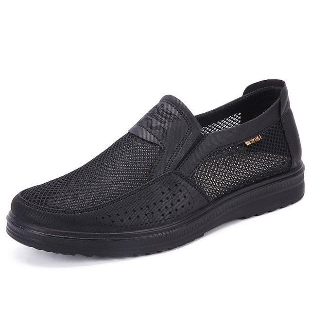 black breathable loafers
