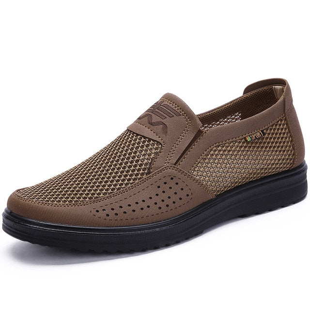 brown breathable loafers