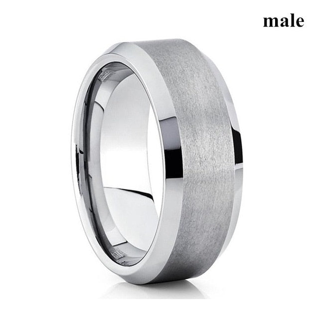 brushed silver metal ring