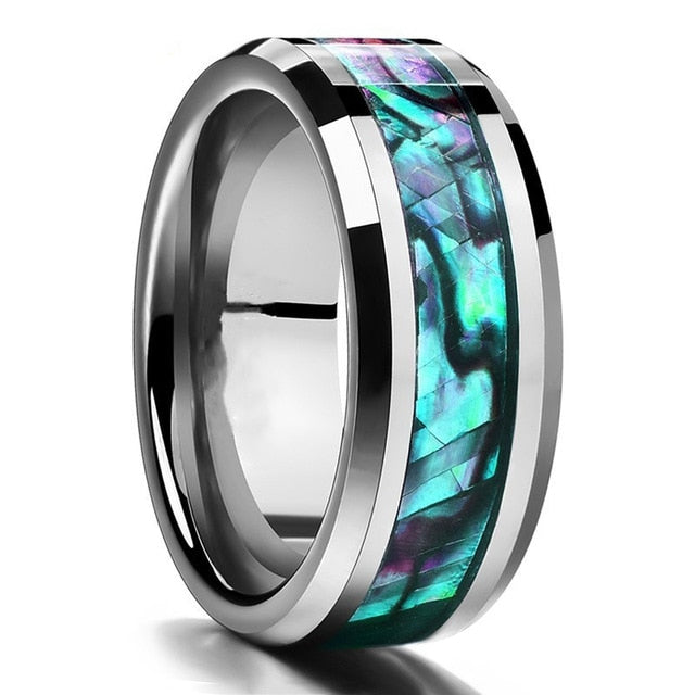 silver abalone shell ring