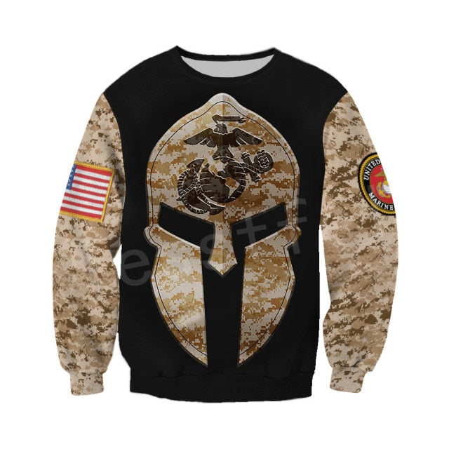 marine corp warrior black desert camouflage sweatshirt