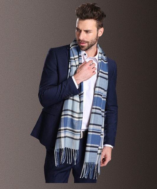light blue plaid scarf