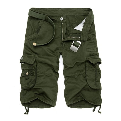 army green tactical cargo shorts men