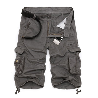 gray tactical cargo shorts men