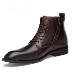 Professional Style Leather Business Boots - Black Fur / 5.5 - shoes