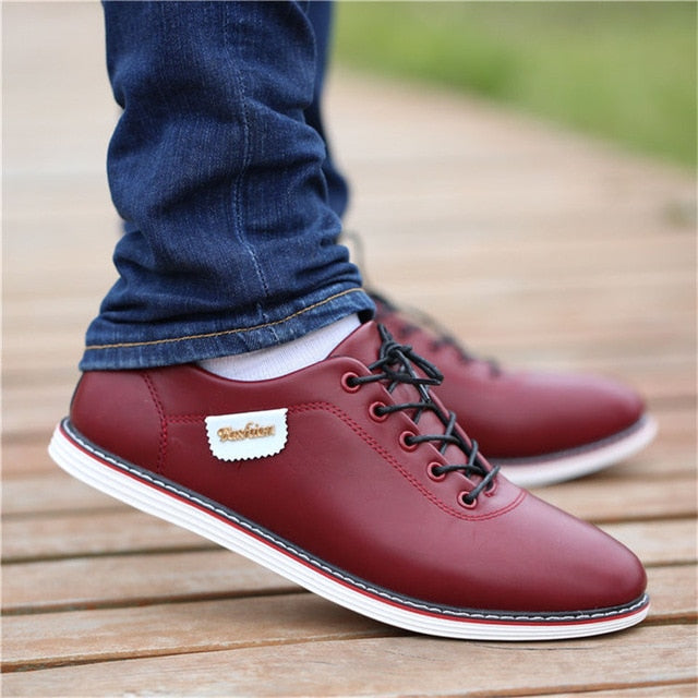 burgundy red italian casual walking shoes 