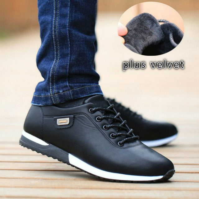 black italian casual walking shoes velvet interior