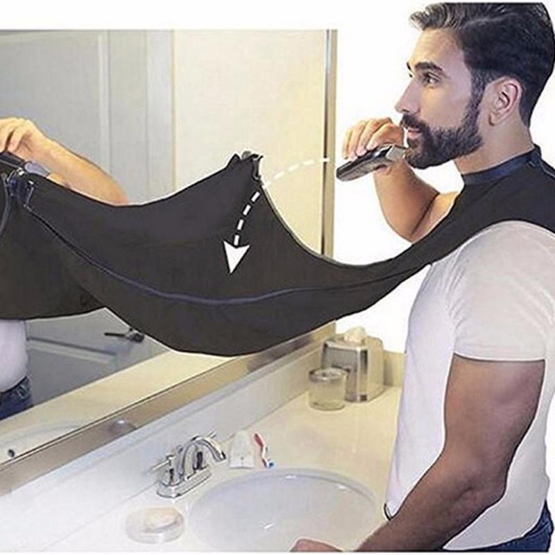beard hair shaving catching apron black