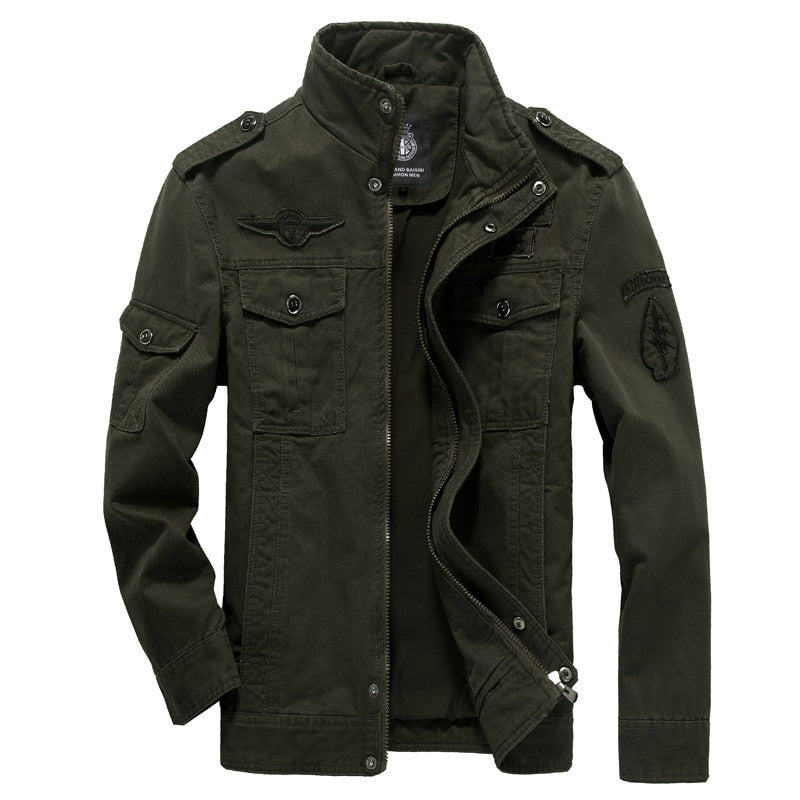 army green military tactical cargo jacket