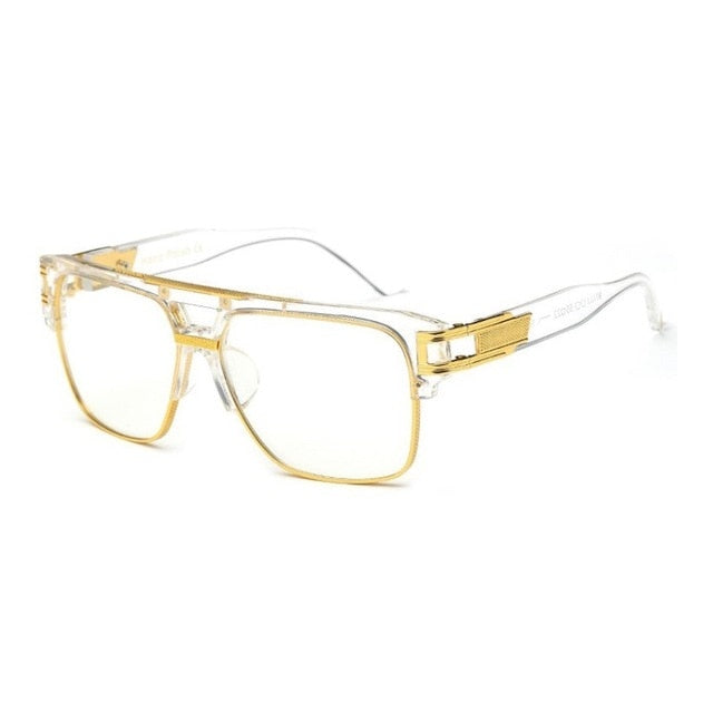 clear frame gold accent sunglasses