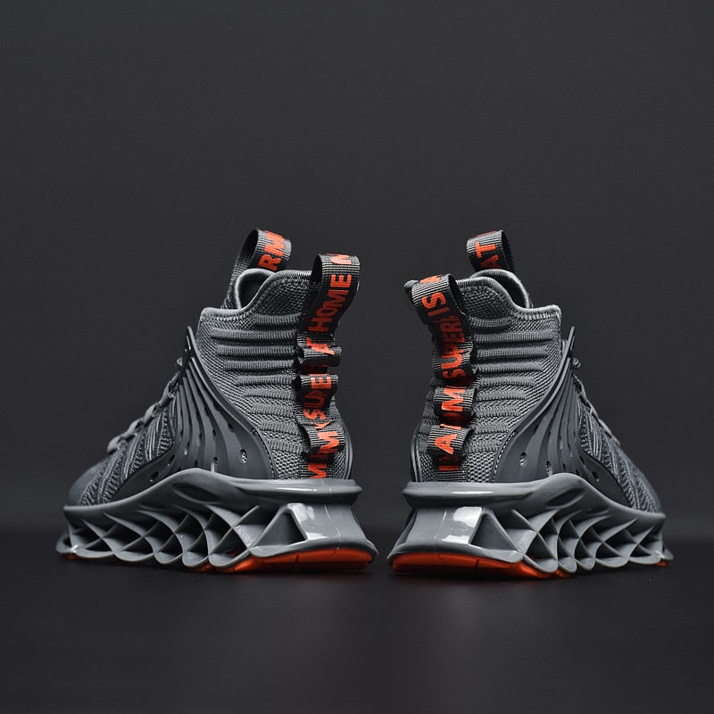 orange and gray bootstrap sneakers