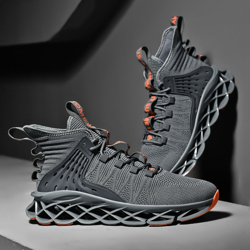 all gray mesh bootstrap sneakers