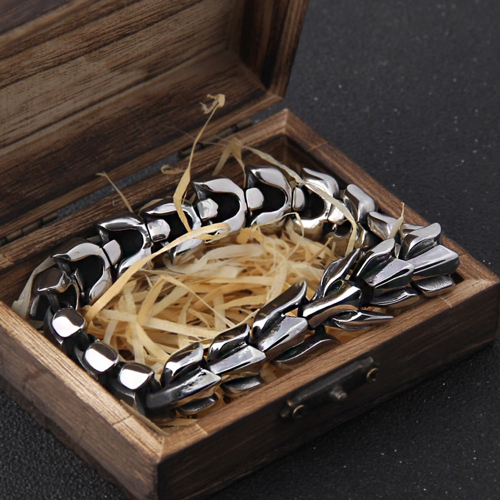 stainless steel dragon bracelet gift box