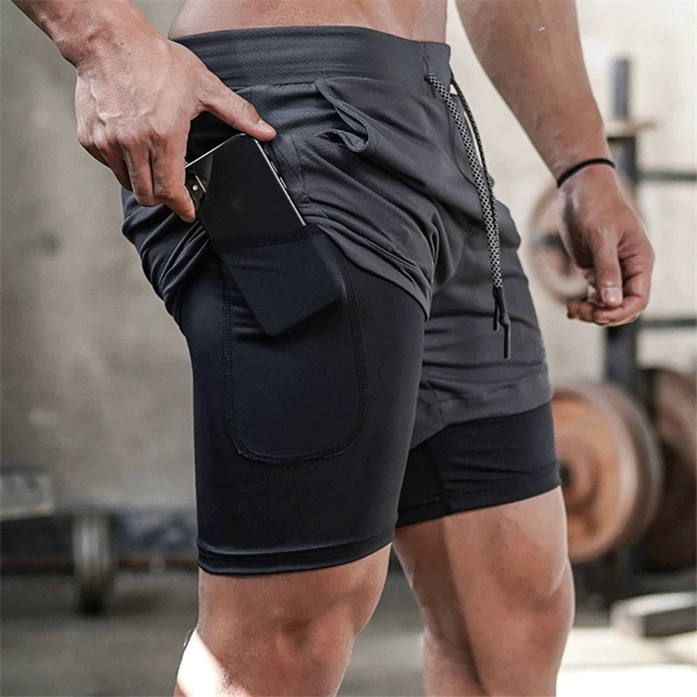dark gray athletic shorts inside pocket men