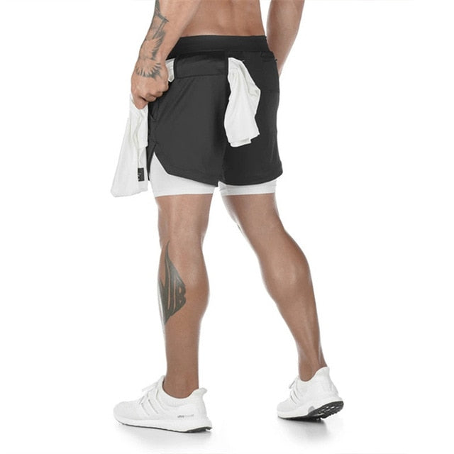 black athletic shorts inside pocket men