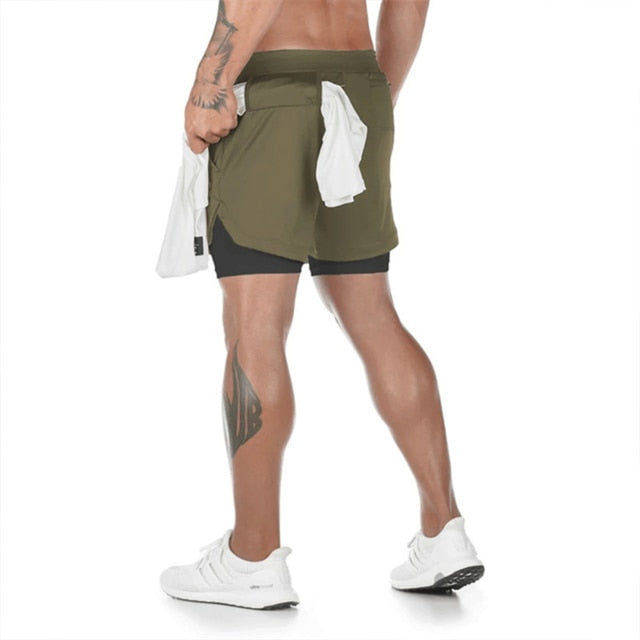 army green athletic shorts inside pocket men