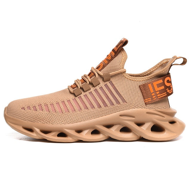 light brown chocolate mousse orange air sole running shoes