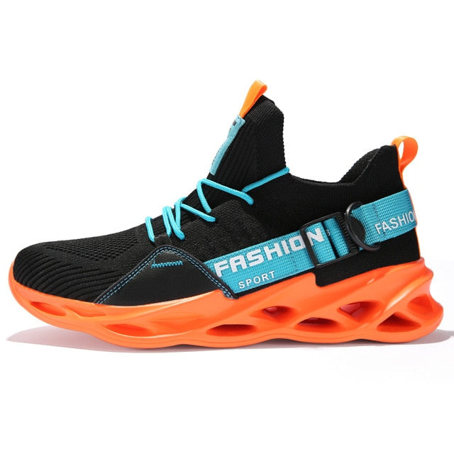 black turquoise orange air sole running shoes
