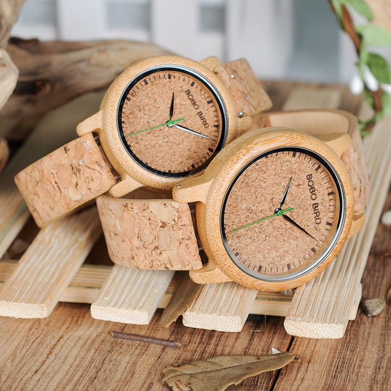 men women corkboard wood watch collection