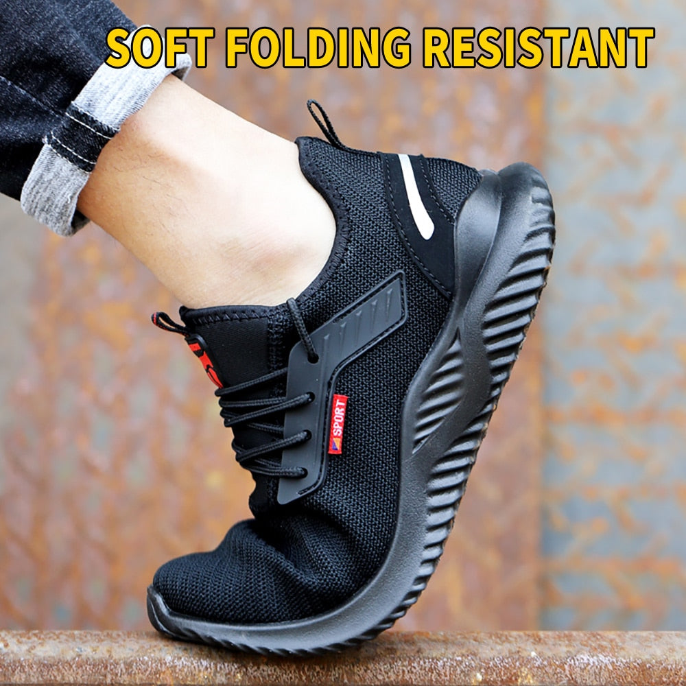 safety toe athletic working casual shoe boots black