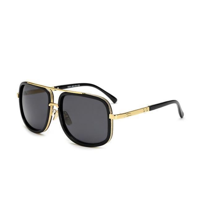 black gold large frame designer sunglasses