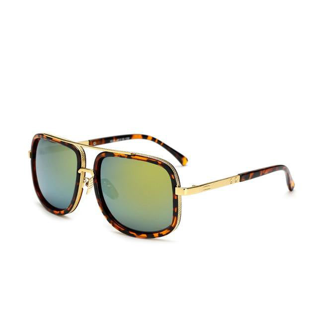 green large frame designer sunglasses