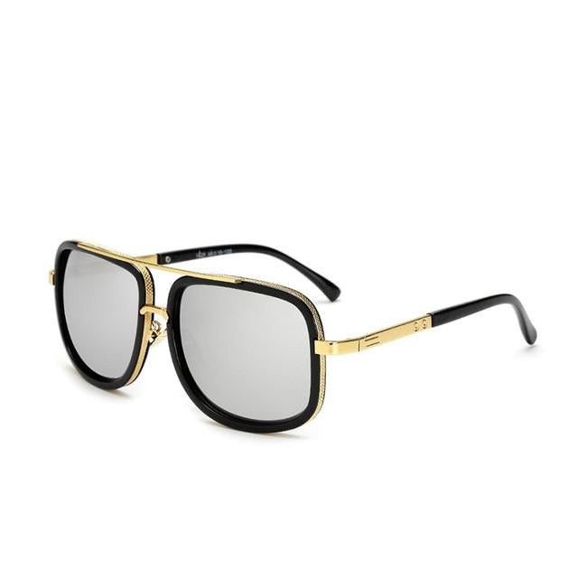 gray large frame designer sunglasses