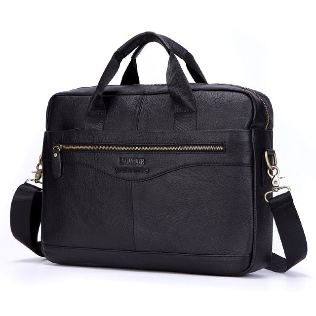 black brown leather briefcase