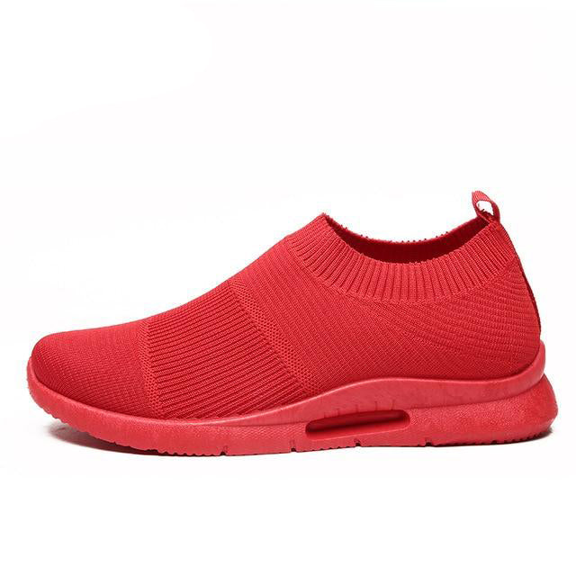 red renewable sustainable walking shoes