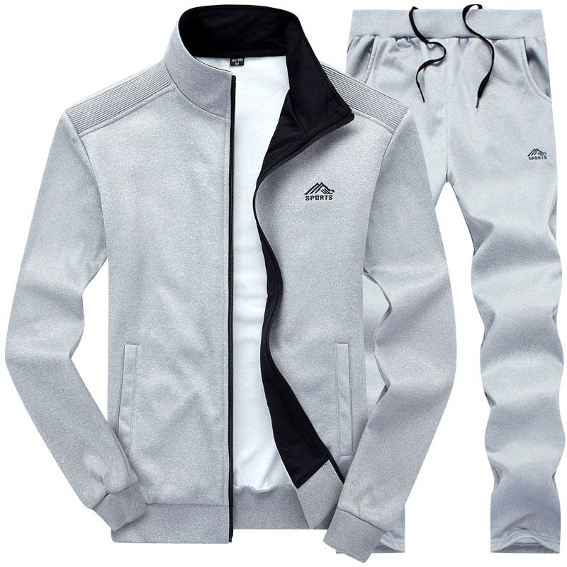 gray designer graphic jump track suit set