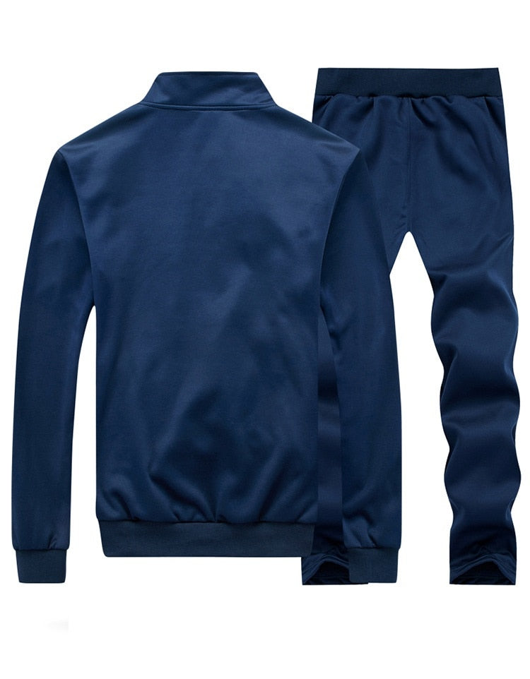blue jacket and pants jump track suit set