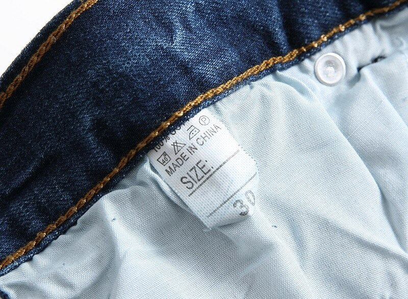 waistband designer stone wash denim jeans men