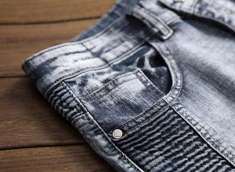striated designer stone wash denim jeans men