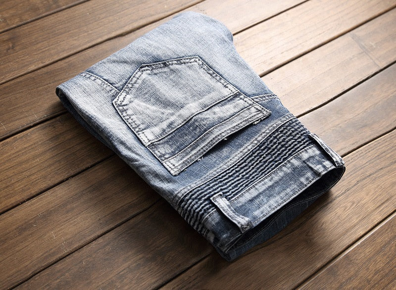 quality designer stone wash denim jeans men