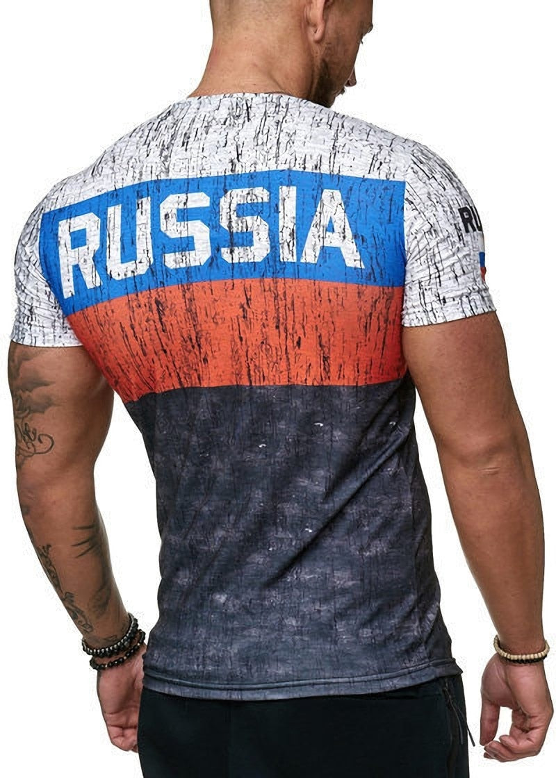 russia football soccer athletic fitted shirt back