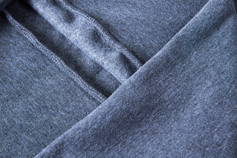 gray warm cotton hoodie dress
