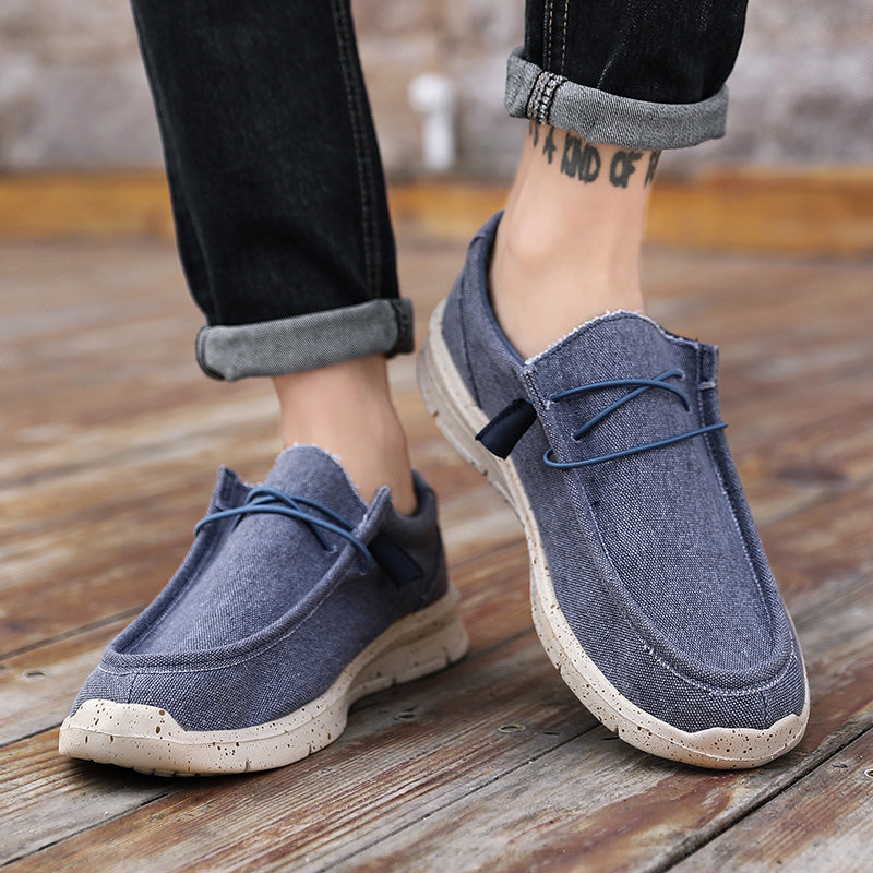 blue casual walking shoes