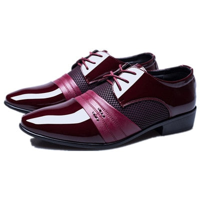 red patent leather stylish formal dress shoes
