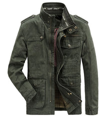 Cargo Style Stand Collar Military Fatigue Jacket - Army Green / M - Jackets