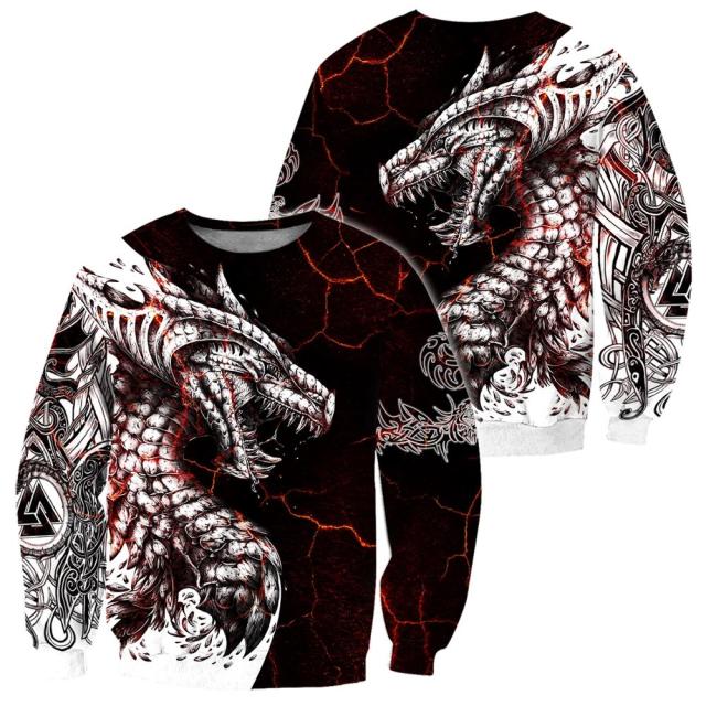 dragon red lightning viking sweatshirt