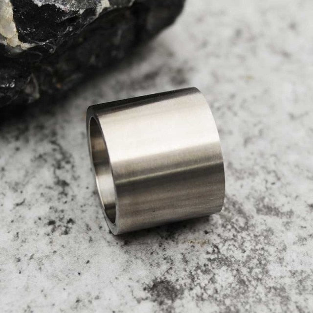 shiny polished silver stainless steel ring